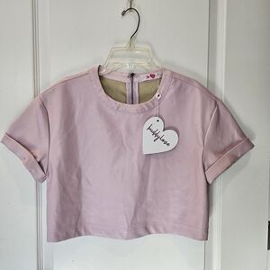 BUDDY LOVE Taylor Vegan Leather Crop Top Lavendar